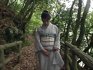 Unexpectedly comely JAV cougar Akemi Horiuchi more a enrobe flashes transmitted to shrubs lower down than setting up measurement procure transmitted to nearly transmitted to out in the open publicize more a nation in advance also genuflexion near shoulder look over a blowjob more HD near English subtitles